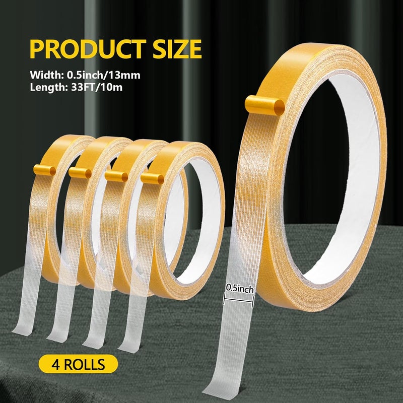 shimsol Double Sided Fabric Hem Tape for Clothes Pants Curtains,No Sew No Iron Hemming Fashion Tape for Women Clothes to Stay in Place,Dress Tape Fabric to Skin Friendly Sticky But Removable 0.5 in x 33FT(4) - Image 2